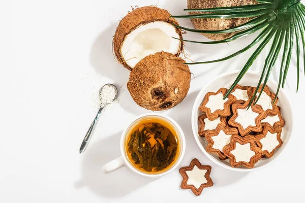 Galletas Coco Sin Gluten Sin Lactosa Pasteles Saludables Caseros Verde — Foto de Stock