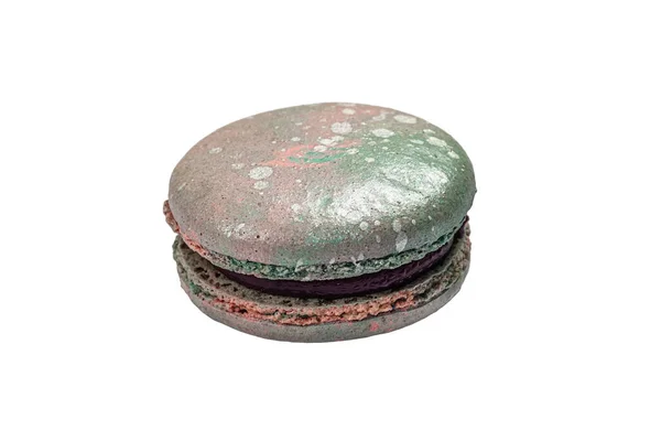 Macaron Francés Aislado Sobre Fondo Blanco Concepto Culinario Culinario Sabrosa — Foto de Stock