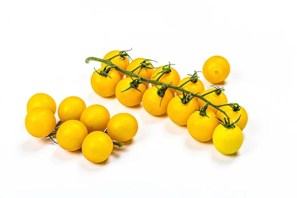 Yellow Tomatoes Cherry Isolated White Background Traditional Ingredient Cooking Healthy — Stok fotoğraf