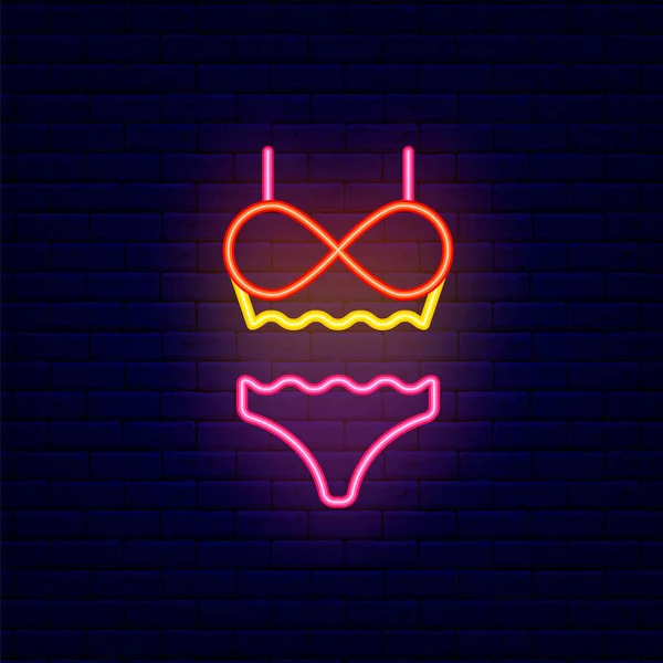 Vrouw Lingerie Neon Icoon Sex Shop Zwemkleding Nachthelder Bord Buitenste — Stockvector