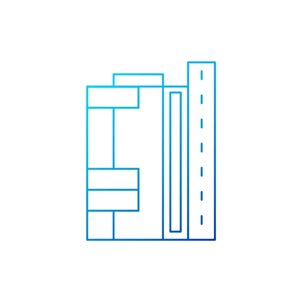 Rascacielos Icono Esquema Masculino Arquitectura Maldivas Símbolo Azul Degradado Ilustración — Archivo Imágenes Vectoriales