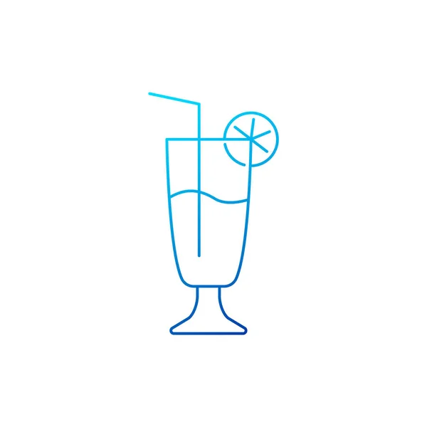 Cocktail Mit Zitronen Und Strohscheiben Symbol Malediven Bar Tropisches Getränk — Stockvektor