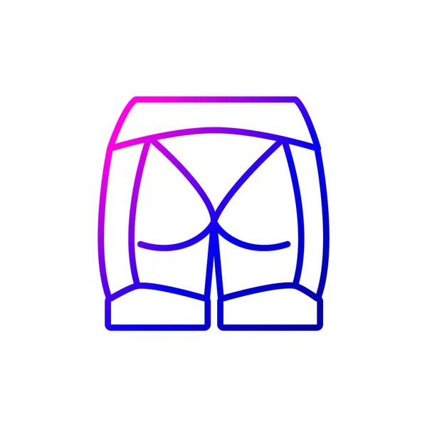 Значок Контура Пояса Подтяжки Сексуальное Женское Белье Секс Шоп Фиолетовый — стоковый вектор