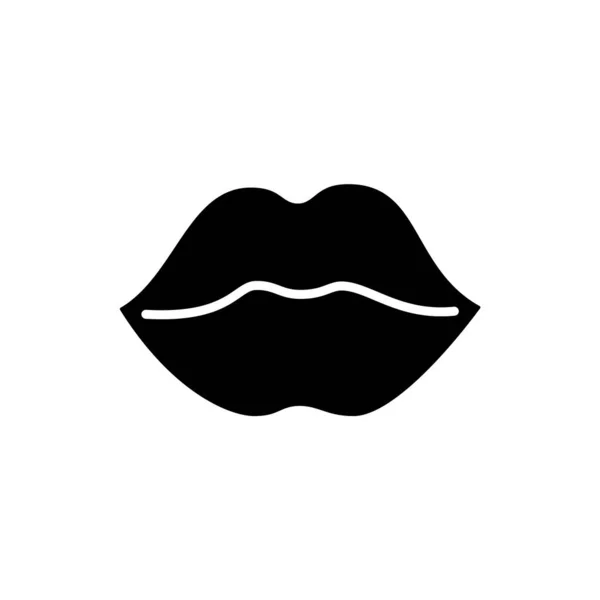 Kvinnliga Läppar Glyf Ikon Sex Shop Logotyp Skönhetsskylt Svart Fylld — Stock vektor