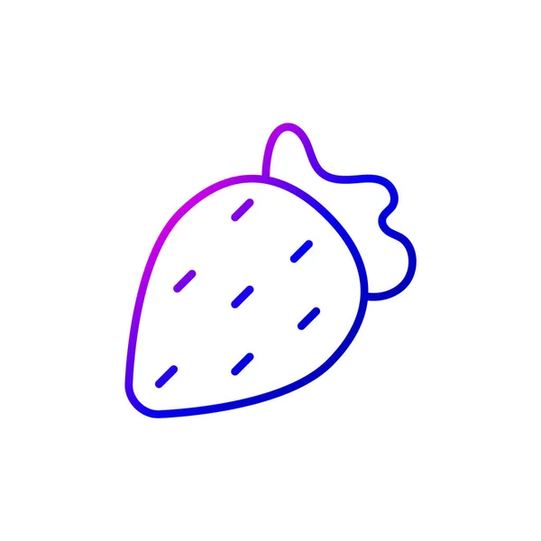ストロベリーアウトラインアイコン セックスショップのロゴタイプ 紫色のグラデーション記号 分離ベクトルストックイラスト — ストックベクタ