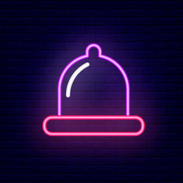 Condoom Neon Pictogram Zwangerschapscontrole Sekswinkel Logotype Nachthelder Bord Buitenste Gloeiende — Stockvector
