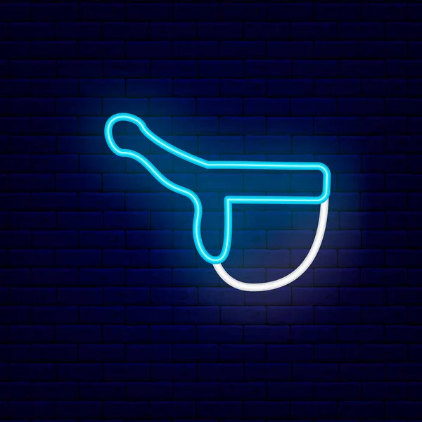 Penis Simulator Neon Icon Sex Shop Goods Night Bright Signboard — Stockvector