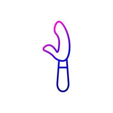 Penis simulator outline icon. Adult toy in sex shop. Purple gradient symbol. Isolated vector stock illustration
