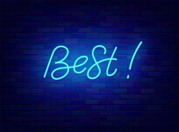 Best Neon Lettering Shiny Calligraphy Glowing Text Online Messaging Outer — Stock vektor