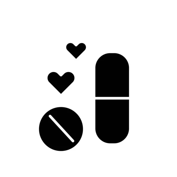 Tabletták Potencia Feromonok Jelképe Szexbolt Farmakológia Fekete Színű Szimbólum Elszigetelt — Stock Vector