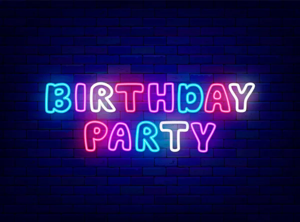 Birthday Party Colorful Neon Invitation Shiny Greeting Card Child Colorful Jogdíjmentes Stock Illusztrációk