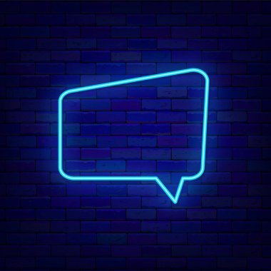 Soyut dikdörtgen konuşma baloncuğu işareti. Boş çerçeve. Uzayı kopyala Parlak efekt afişi. Tuğla duvardaki yorum bulutu. Düzenlenebilir felç. Vektör stok illüstrasyonu