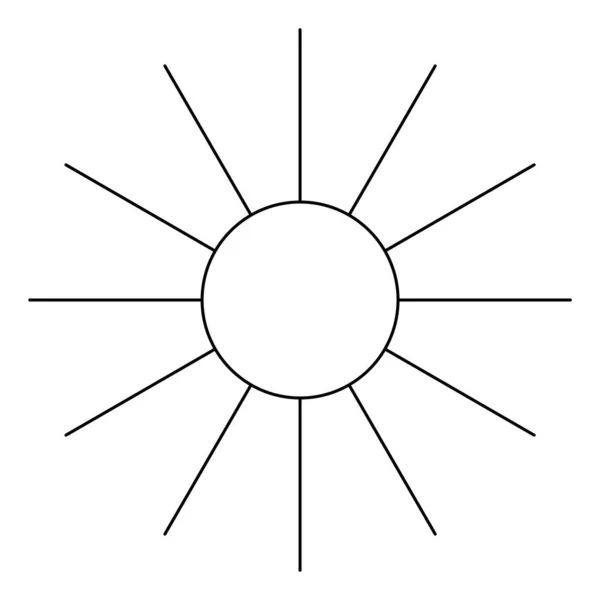 Απλός Ήλιος Κυκλική Διακόσμηση Περίγραμμα Λογότυπο Ελάχιστο Έμβλημα Μποέμικο Σημάδι — Διανυσματικό Αρχείο