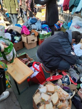 Budapeşte. Macaristan. 03.06.2022 Ukraynalı mültecilere insani yardım