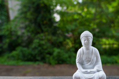 Buda heykeli, doğa arka planında gölge, Budizm dini