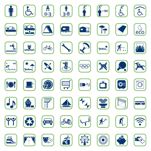 Conjunto de icono de camping — Vector de stock