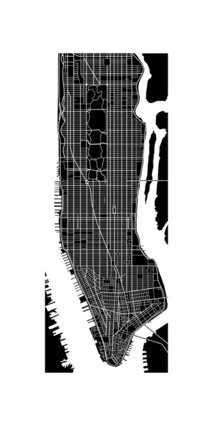 Manhattan mapa — Stockový vektor