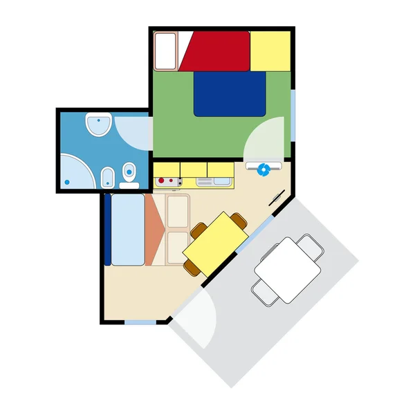 Apartment plan — Stock Vector