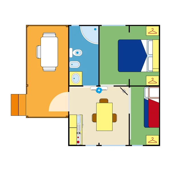 Plan d'appartement — Image vectorielle