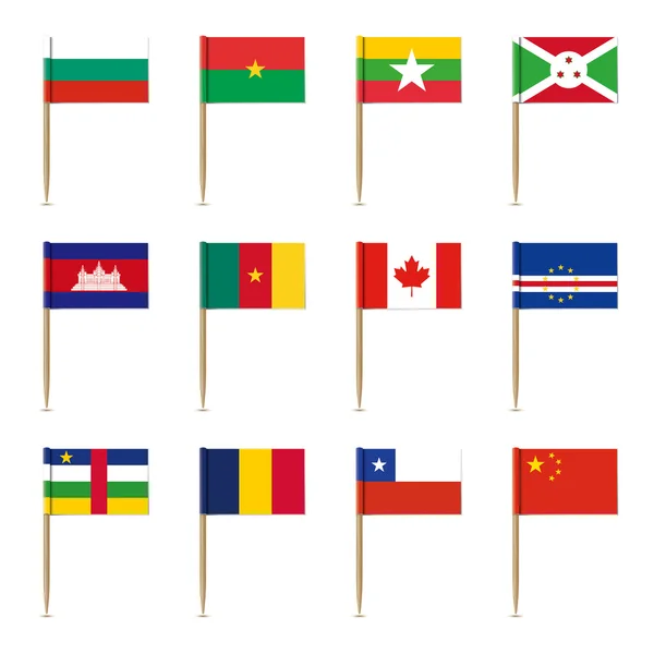 Ensemble de drapeaux internationaux — Image vectorielle