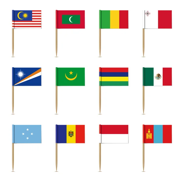 Ensemble de drapeaux internationaux — Image vectorielle