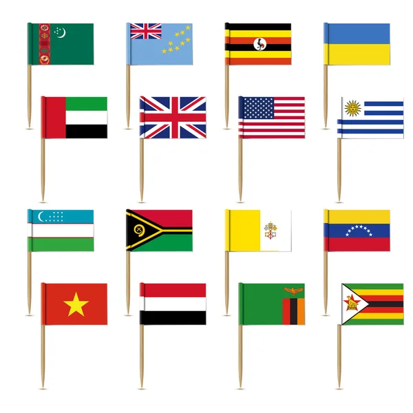 Ensemble de drapeaux internationaux — Image vectorielle