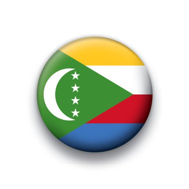 vektör bayrak düğmesini dizi bütün egemen ülkeler - Komor Adaları