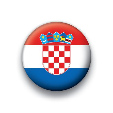 vektör bayrak düğmesini dizi bütün egemen ülkeler - Hırvatistan