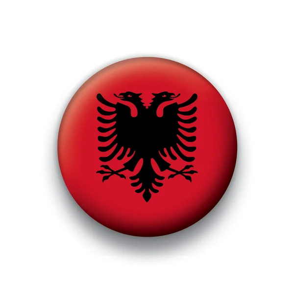 Flaga wektor przycisk serii suwerenne kraje - albania — Wektor stockowy