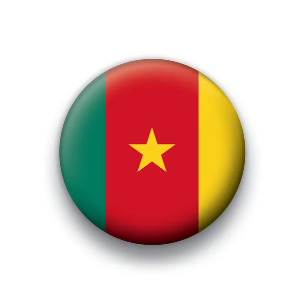 Serie de botones de bandera vectorial de todos los países soberanos - Camerún — Vector de stock