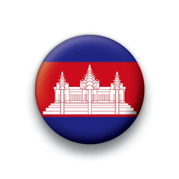 Vector vlag knop serie van alle soevereine landen - Cambodja — Stockvector