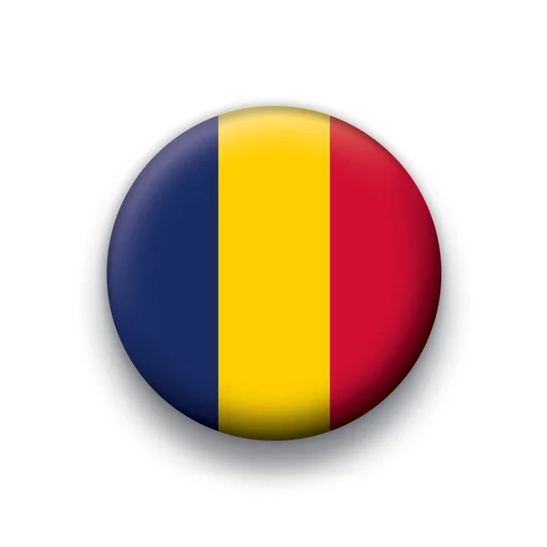 Vektor flagga knappen rad alla suveräna stater - Tchad — Stock vektor