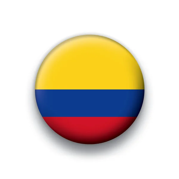 Serie de botones de bandera vectorial de todos los países soberanos - Colombia — Vector de stock