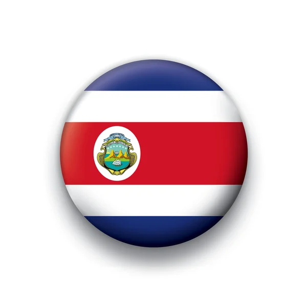 Série de boutons de drapeau vectoriel de tous les pays souverains - costa rica — Image vectorielle