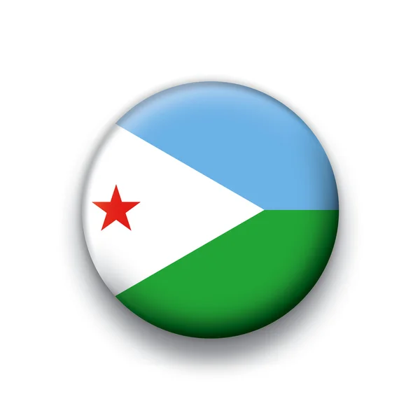 Serie de botones de bandera vectorial de todos los países soberanos - djibouti — Vector de stock