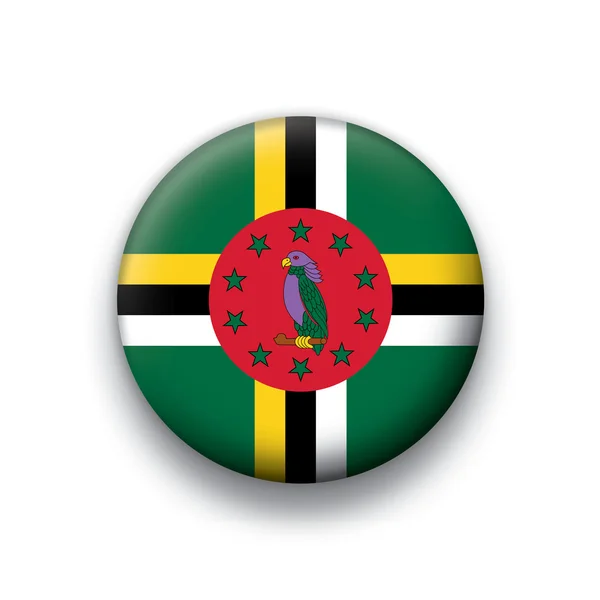 Serie de botones de bandera vectorial de todos los países soberanos - dominica — Vector de stock