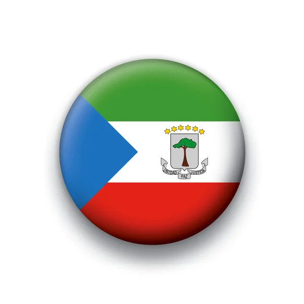 Série de boutons de drapeau vectoriel de tous les pays souverains - Guinée équatoriale — Image vectorielle