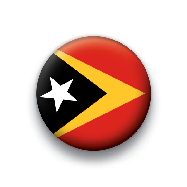 Vector vlag knop serie van alle soevereine landen - Oost-timor — Stockvector