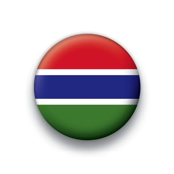 Vector vlag knop serie van alle soevereine landen - gambia — Stockvector