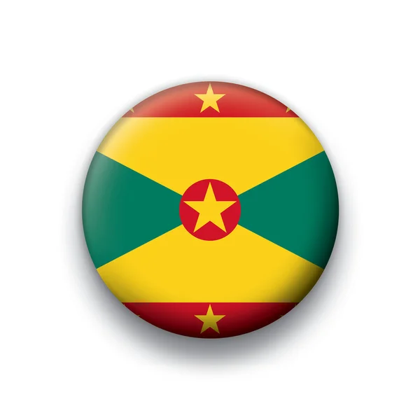 Vector vlag knop serie van alle soevereine staten - grenada — Stockvector