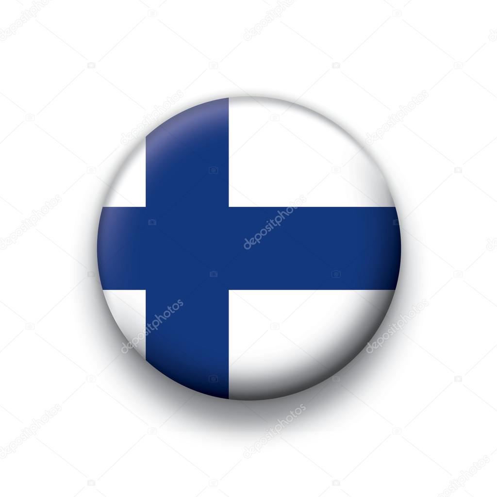 Vector flag button series of all sovereign countries - Finland
