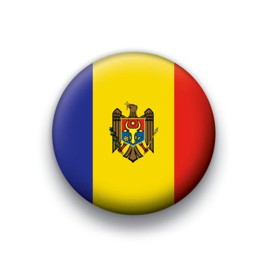 Vector flag button series of all sovereign countries - moldova
