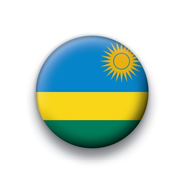 vektör bayrak düğmesini dizi bütün egemen ülkeler - Ruanda