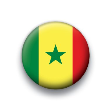 vektör bayrak düğmesini dizi bütün egemen ülkeler - senegal