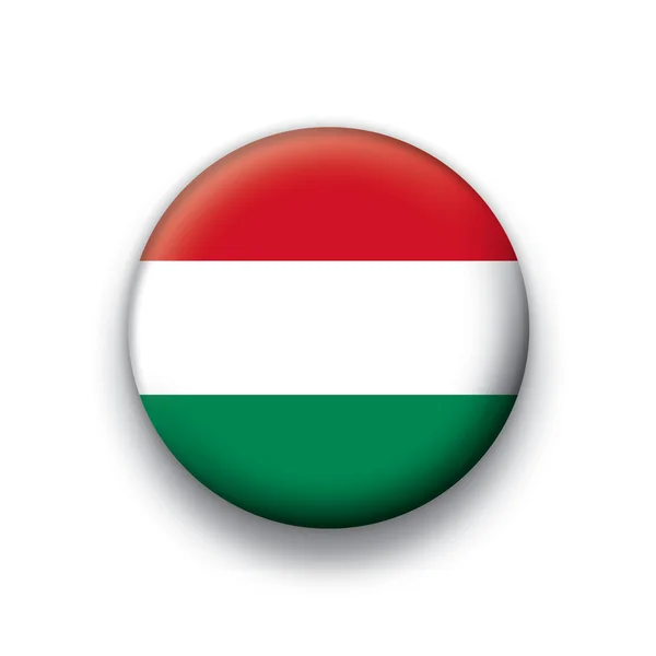 Vektor vlajka tlačítko série všech svrchovaných států - Maďarsko — Stockový vektor
