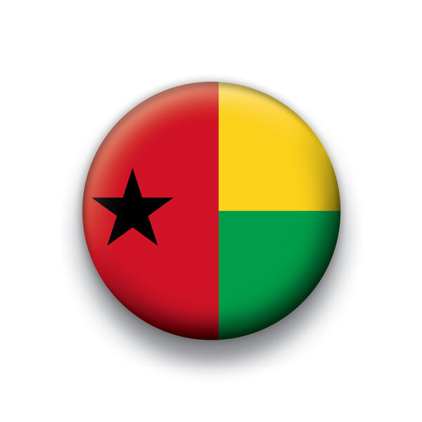 Vector flag button series of all sovereign countries - guinea bissau