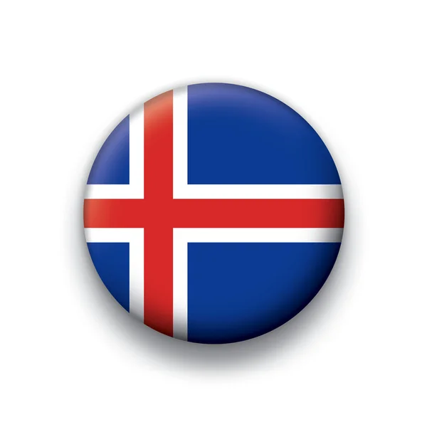 Série de boutons de drapeau vectoriel de tous les pays souverains - Islande — Image vectorielle