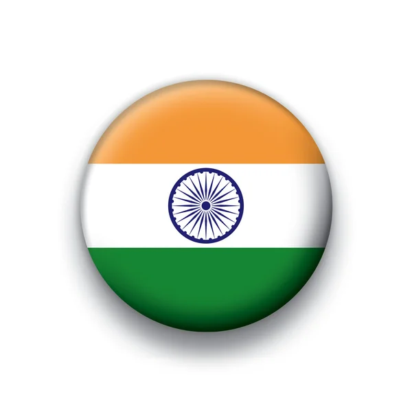 Vektör bayrak düğmesini serisi tüm egemen ülkeleri - Hindistan — Stok Vektör