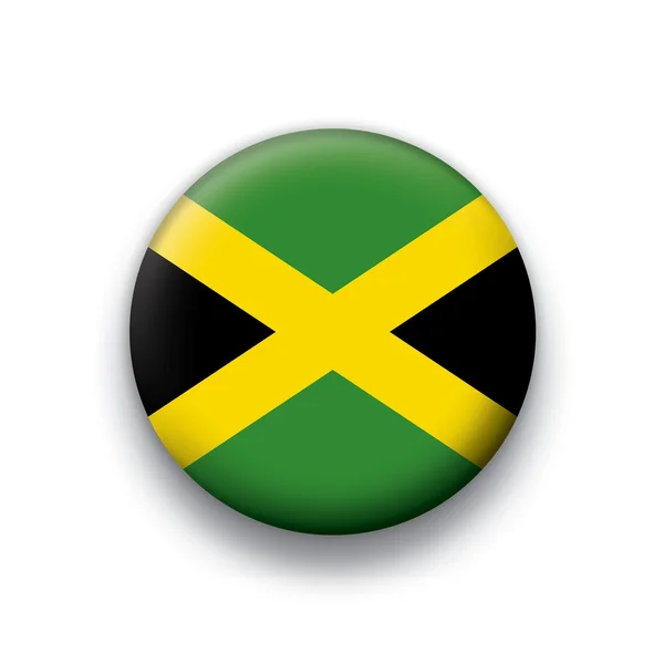 Vektor vlajka tlačítko série všech svrchovaných států - Jamajka — Stockový vektor