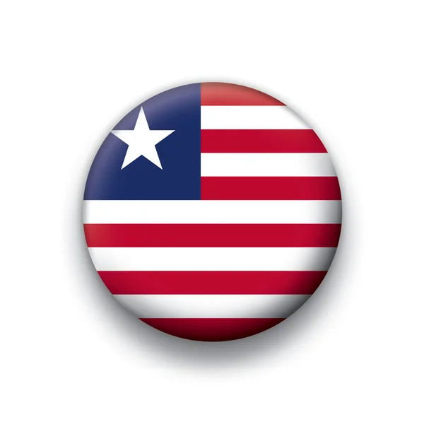 Векторна кнопка серії прапорів всіх суверенних країн - liberia — стоковий вектор